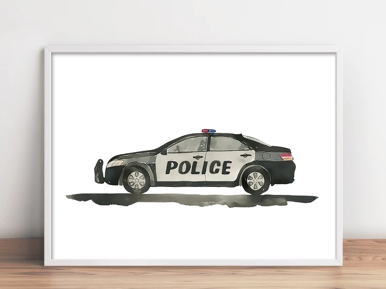Poster - Polis bil