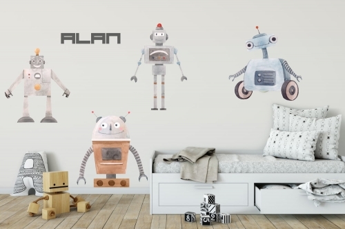 Väggdekal - Robotar / Personlig