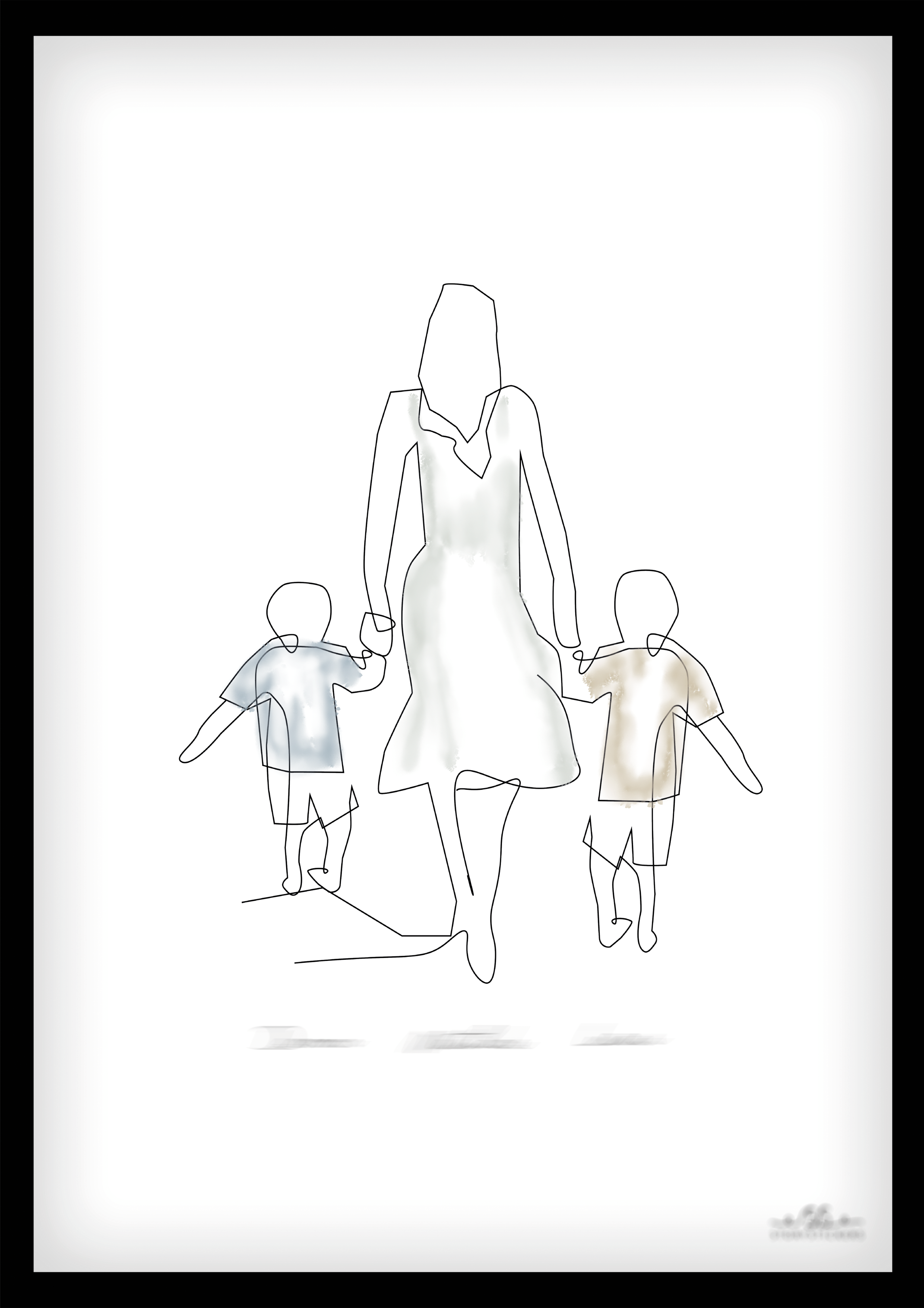 POSTER - Mamma & två barn