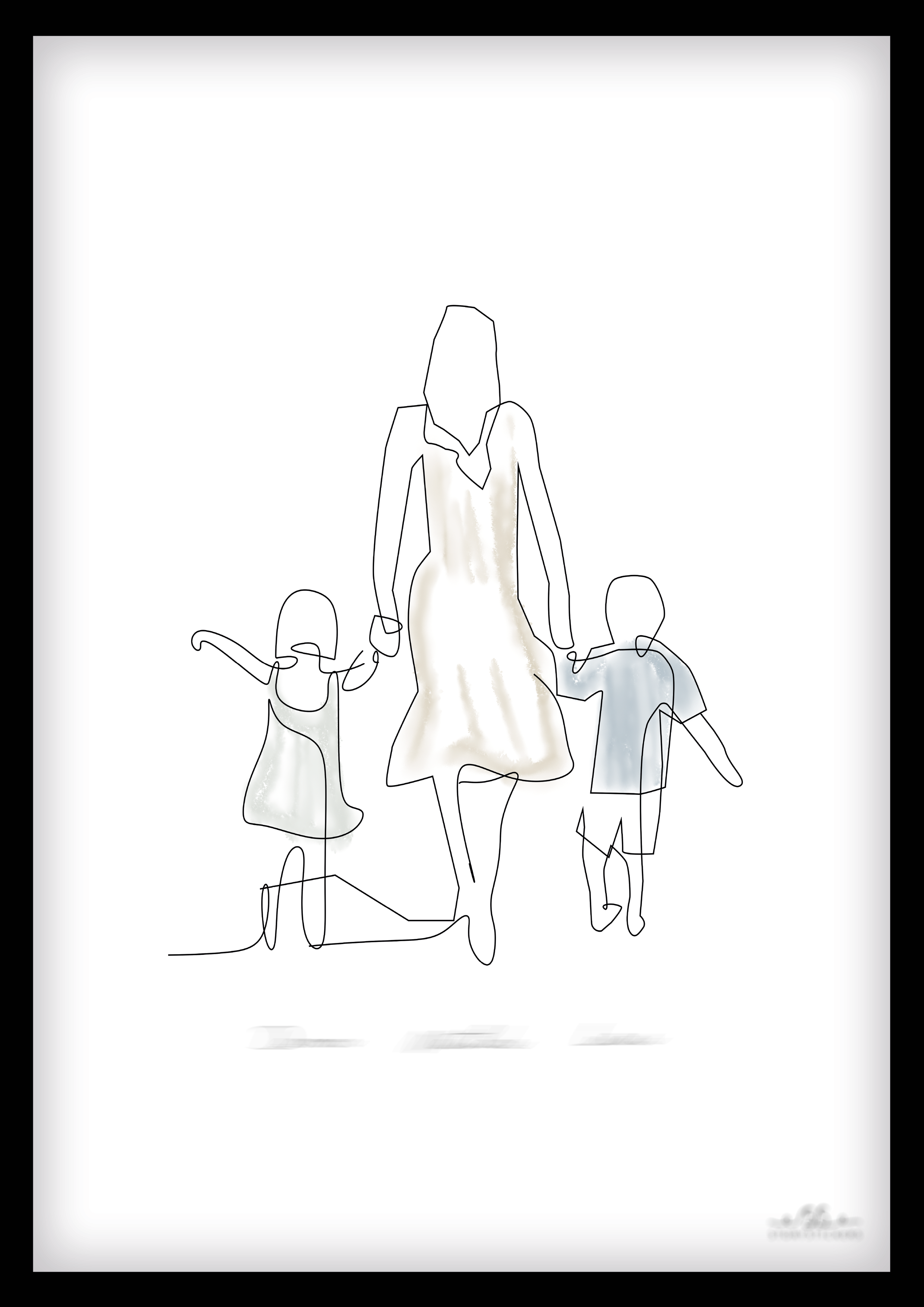 POSTER - Mamma & två barn