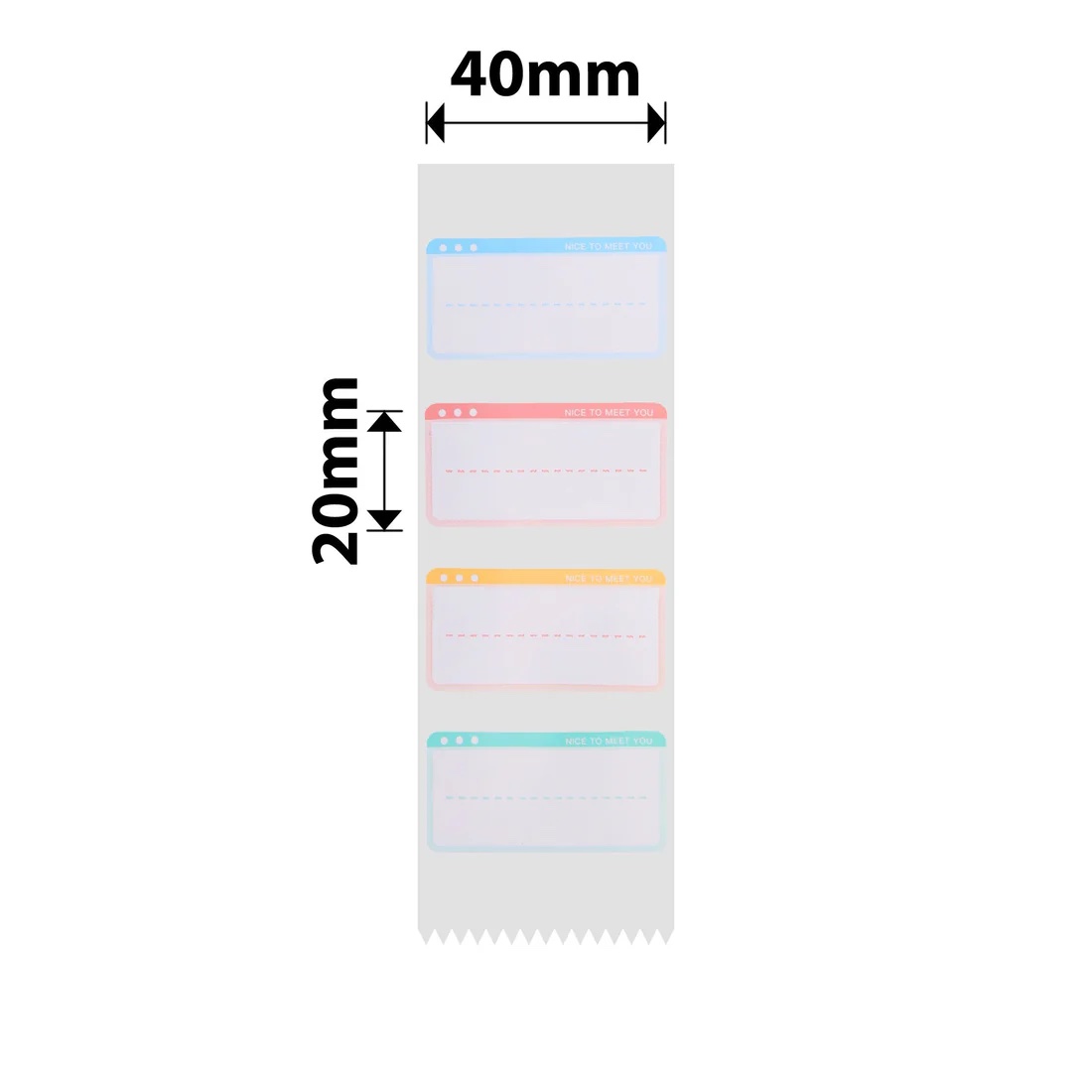 NIIMBOT Etiketter Klistermärken B1 / B21 / B3-serien 40 x 20 mm / 320 st / NICE TO MEET YOU