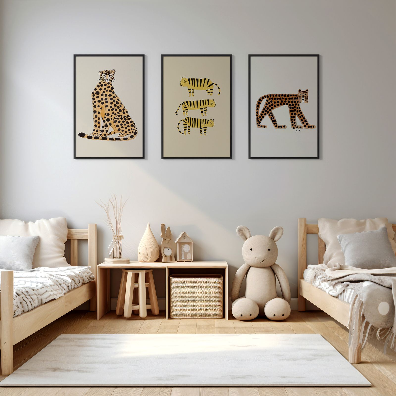 Poster - Djurillustration Set om 3