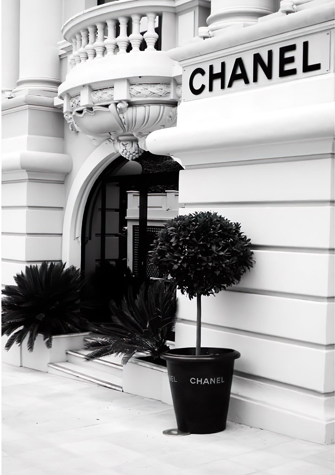 Chanel Entrance Svart och Vit Poster