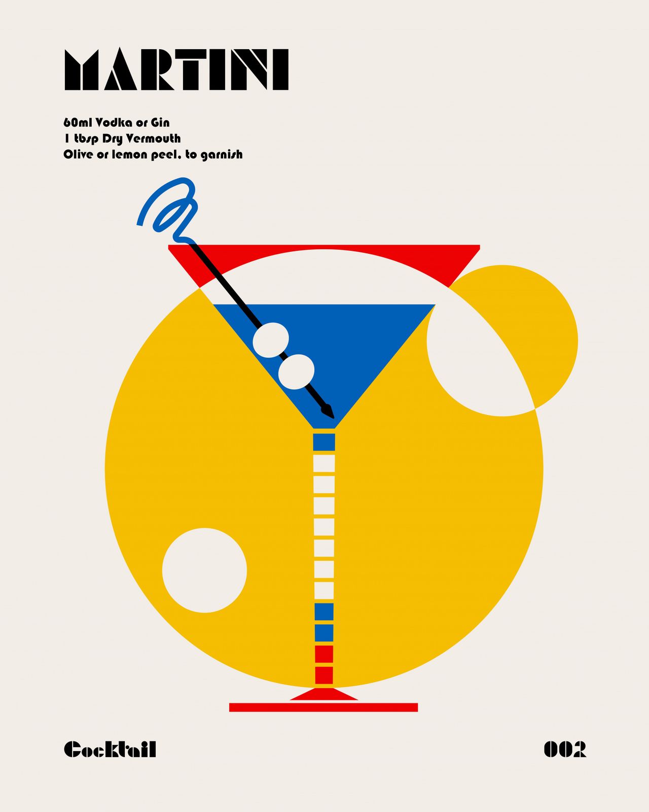 Affisch - Martini Cocktail Konst
