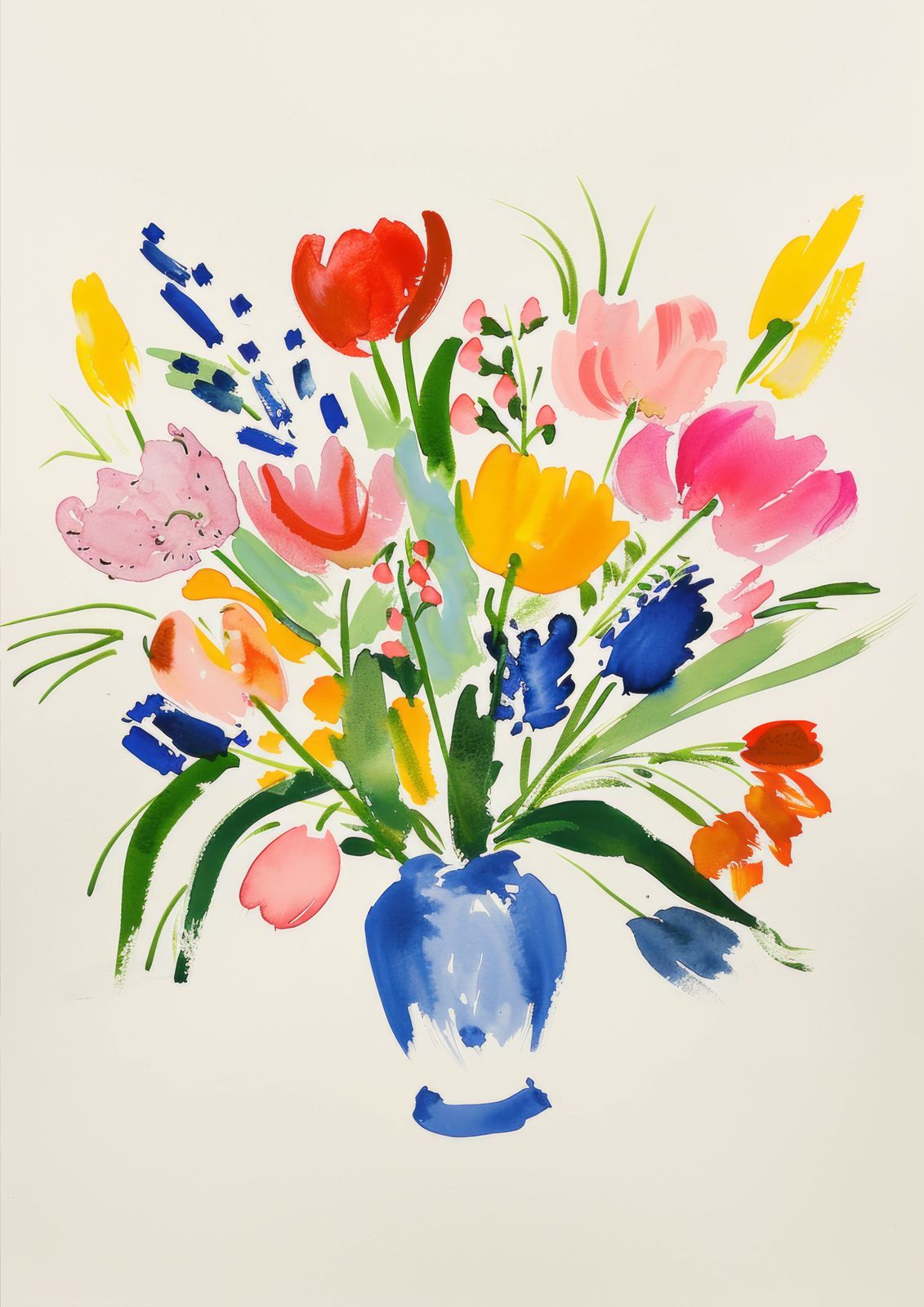 Poster - Färgglad Blombukett