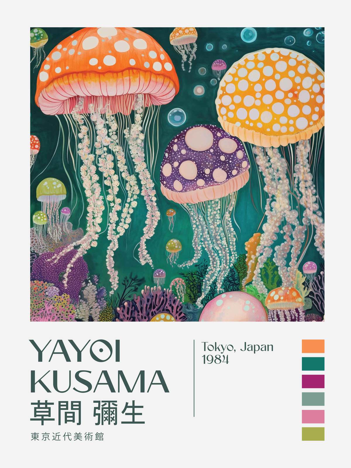 Affisch - Yayoi Kusama Maneter