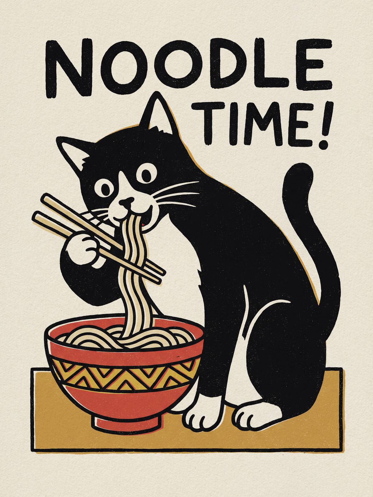 Poster - Noodle Time Katt