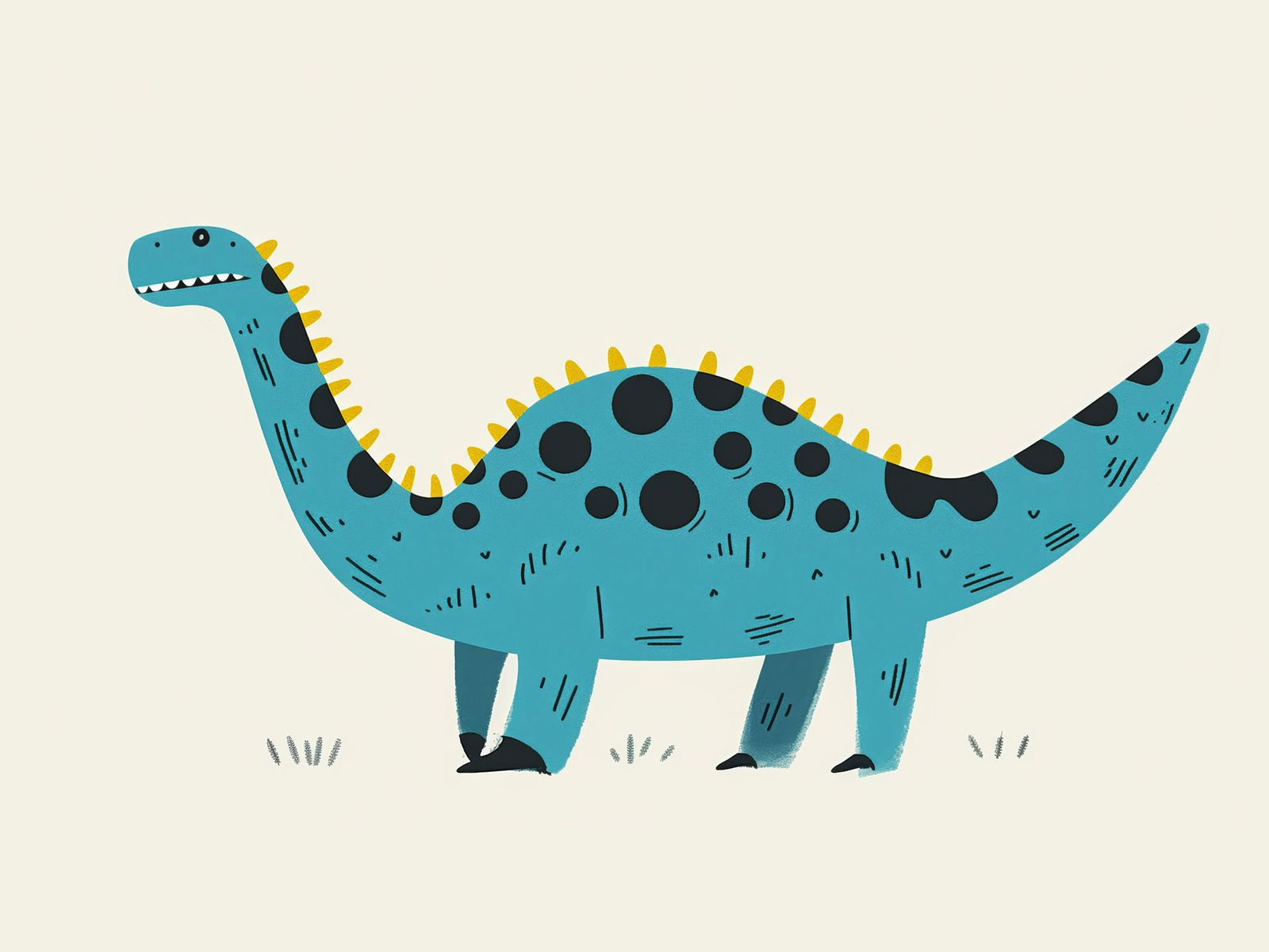 Poster - Blå Dinosaurie