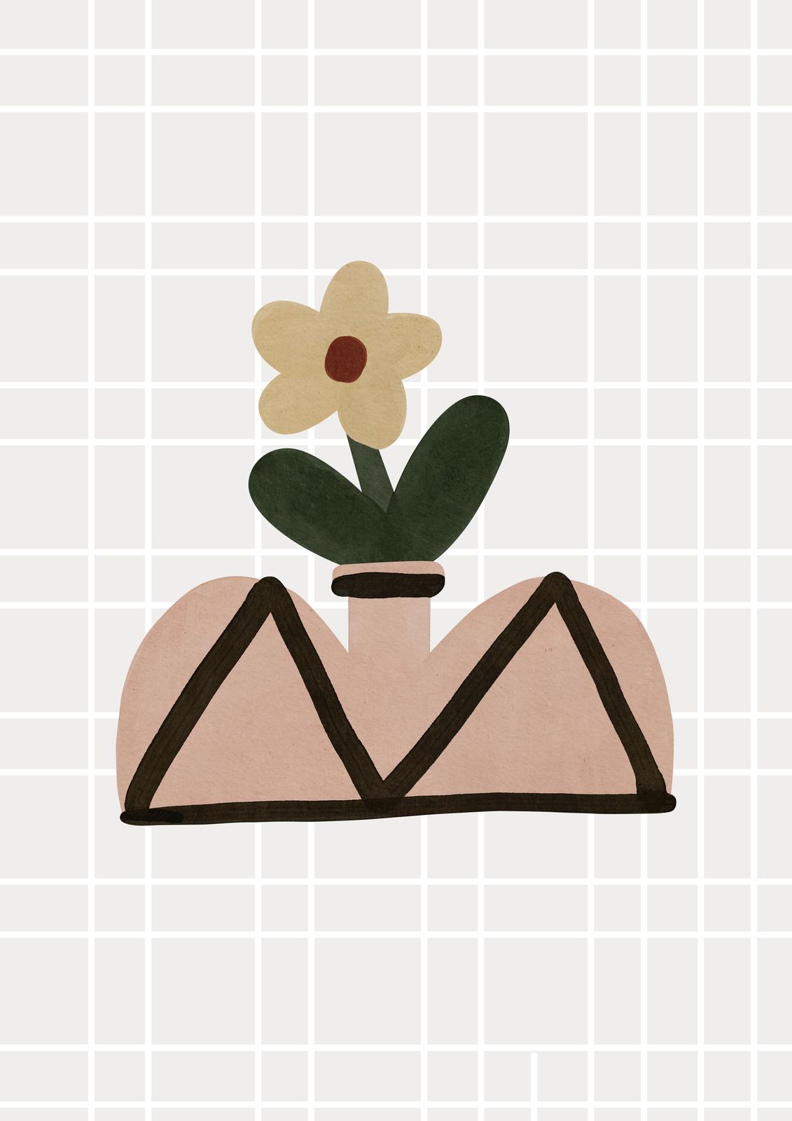Poster - Abstrakt Blomma