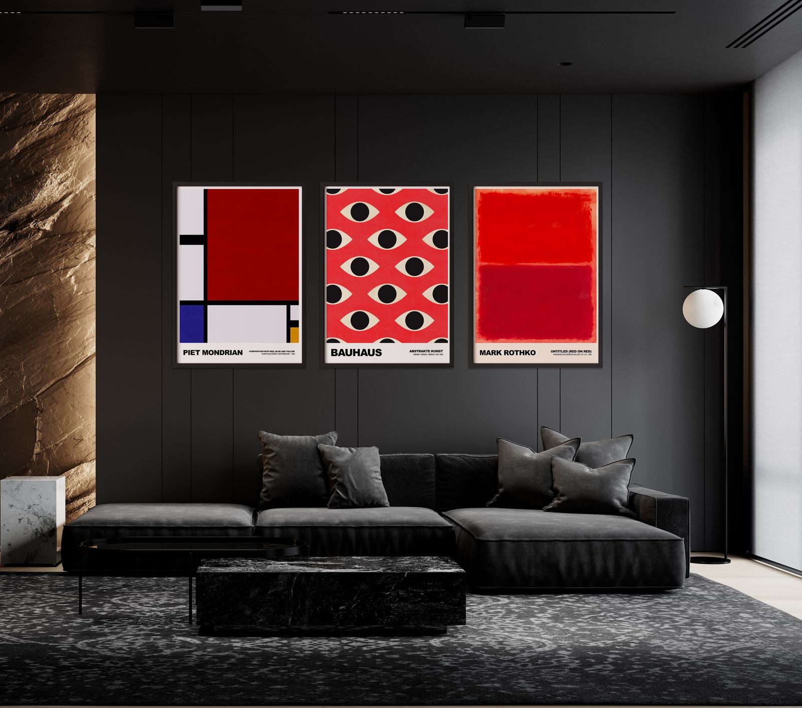 Poster - Rothko, Bauhaus, Mondrian / Set med 3