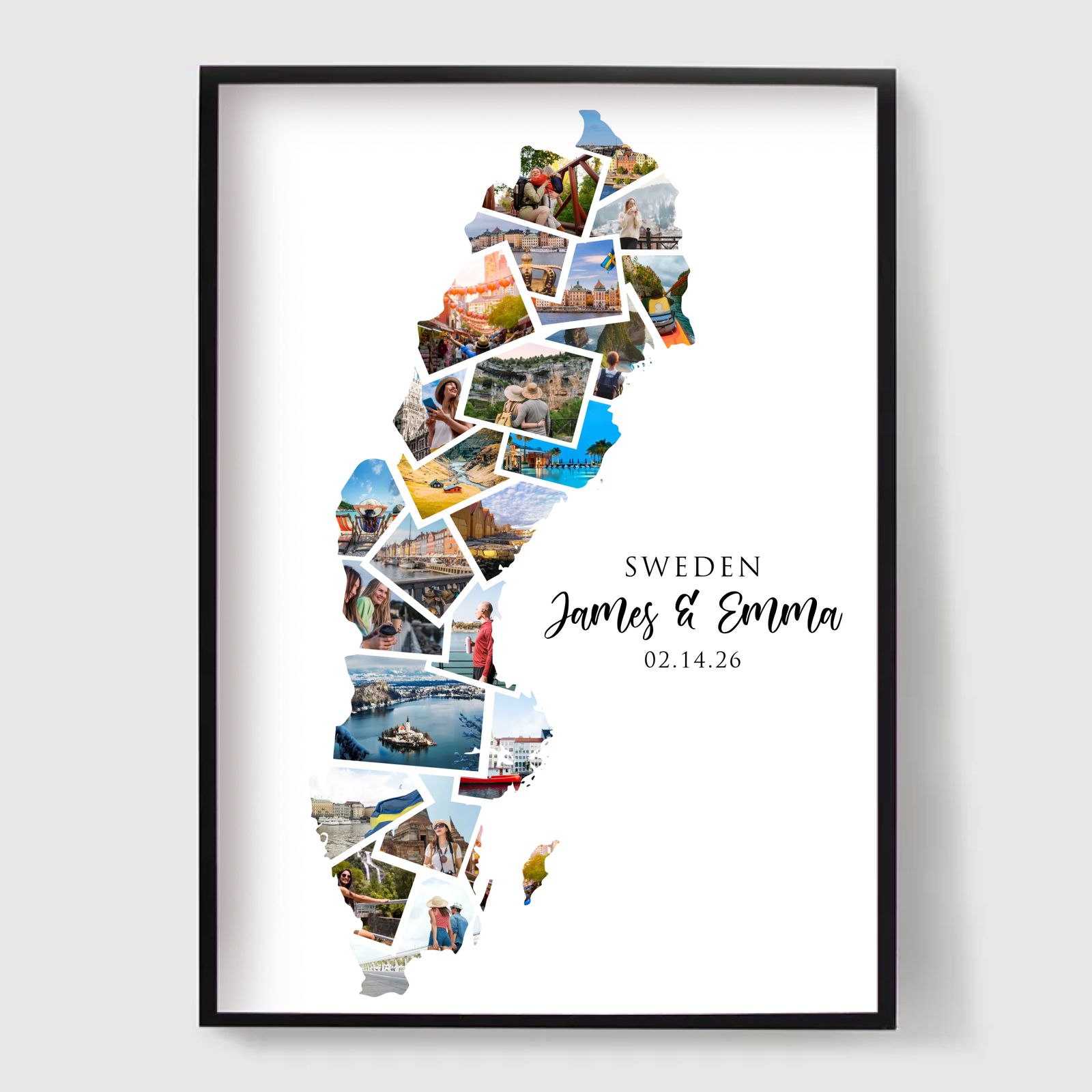 Personlig Poster - Semesterdestination Fotokollage - Sverige