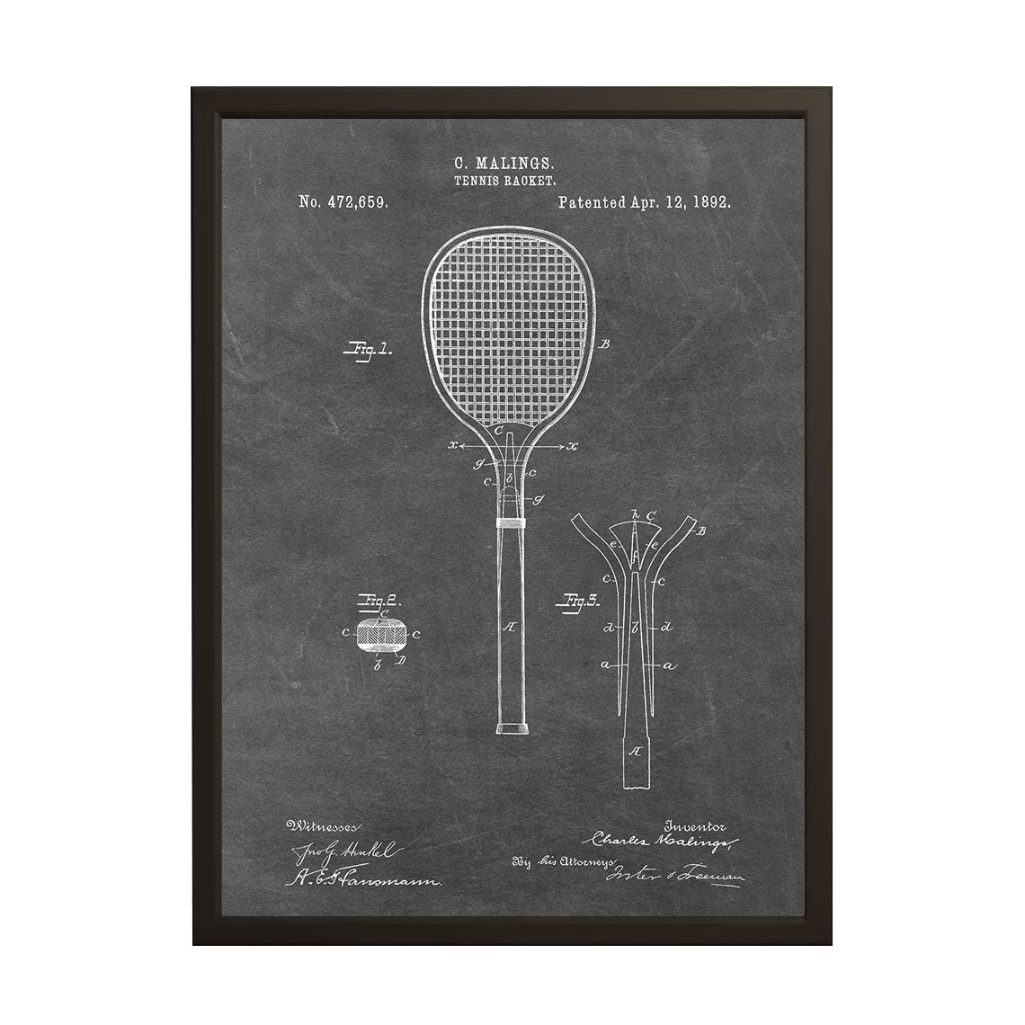 Patentritningsposter - Tennisracket