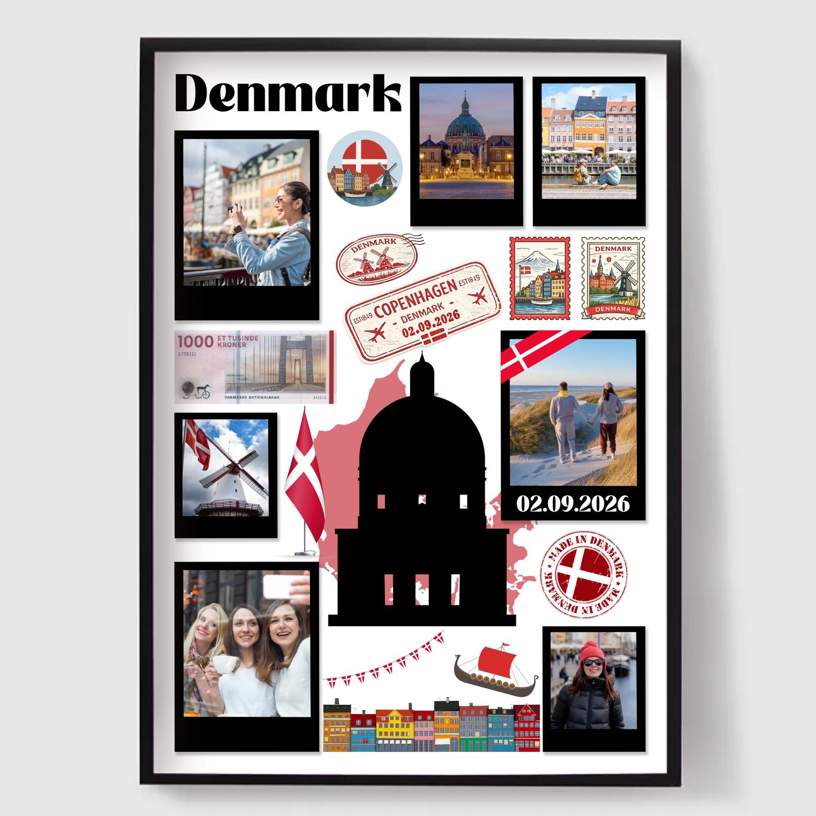 Personlig Poster - Resekollage - Danmark