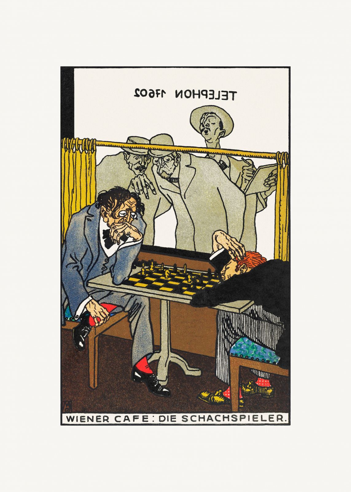 Poster - Wiener Cafe: Die Schachspieler