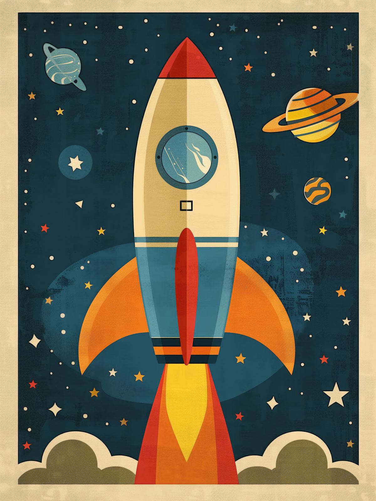 Poster - Retro Raketen