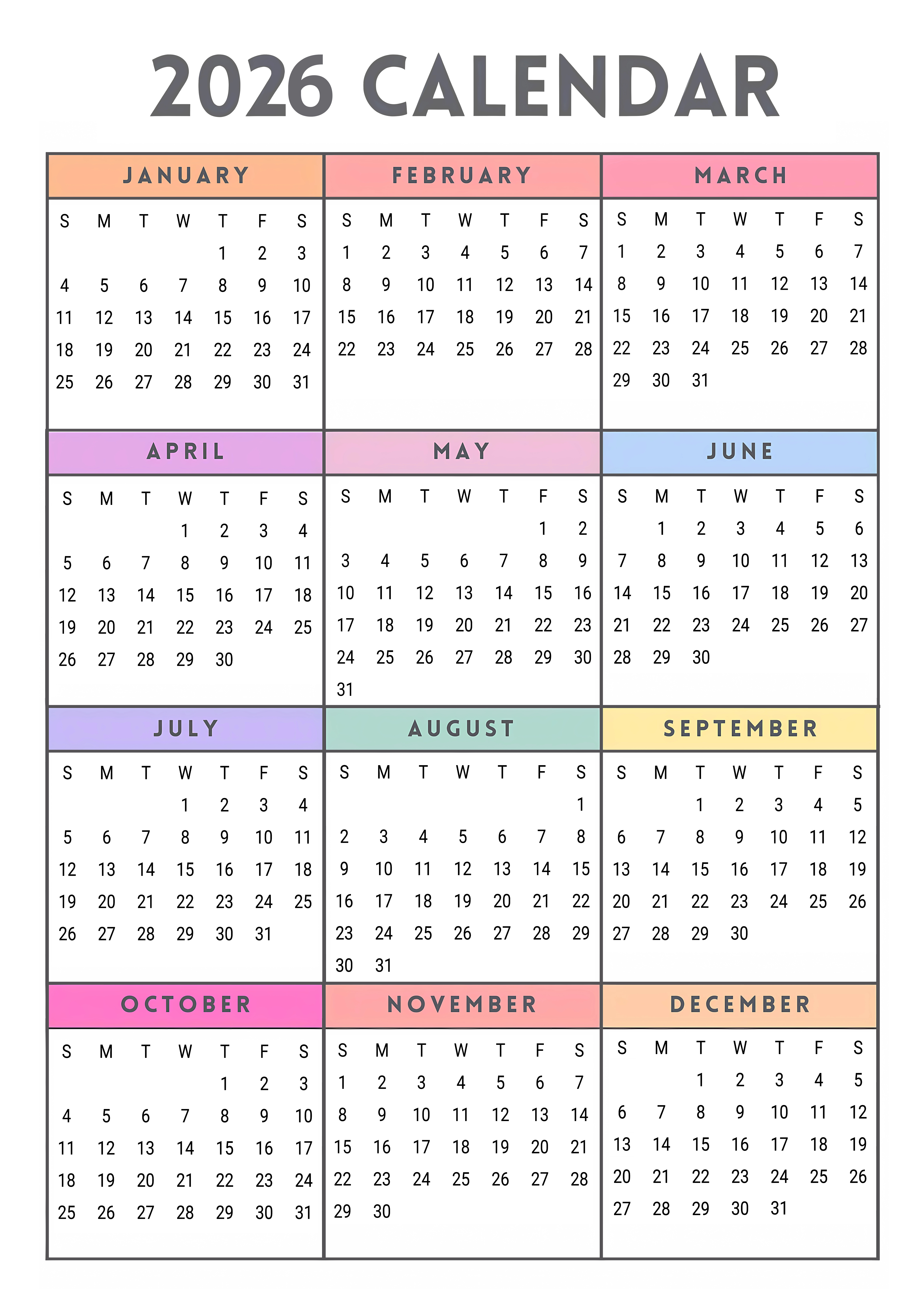 Poster - 2026 Kalender