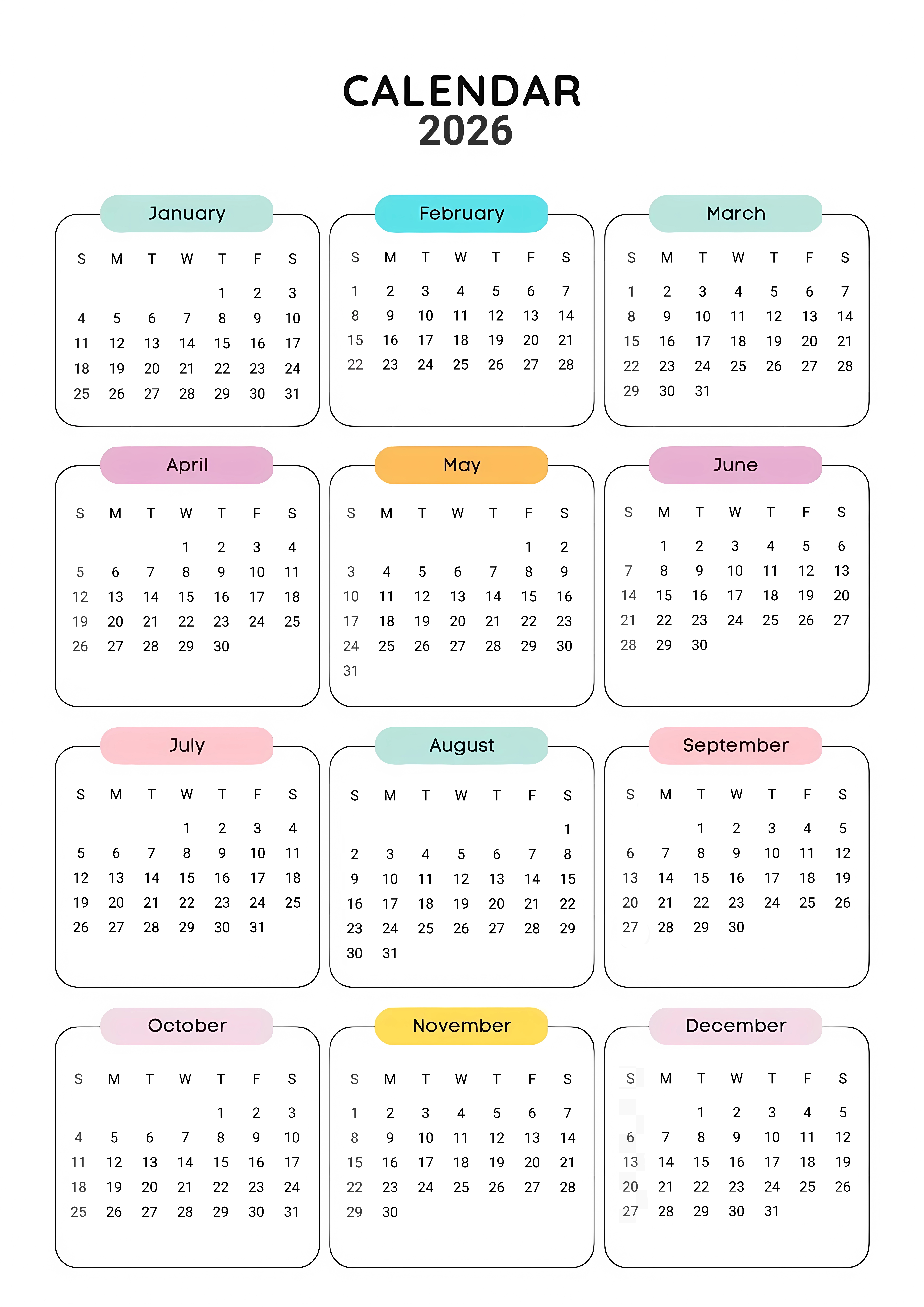 Poster - Kalender 2026