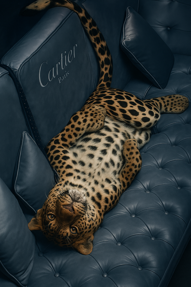 Poster - Leopard på Luksussoffa