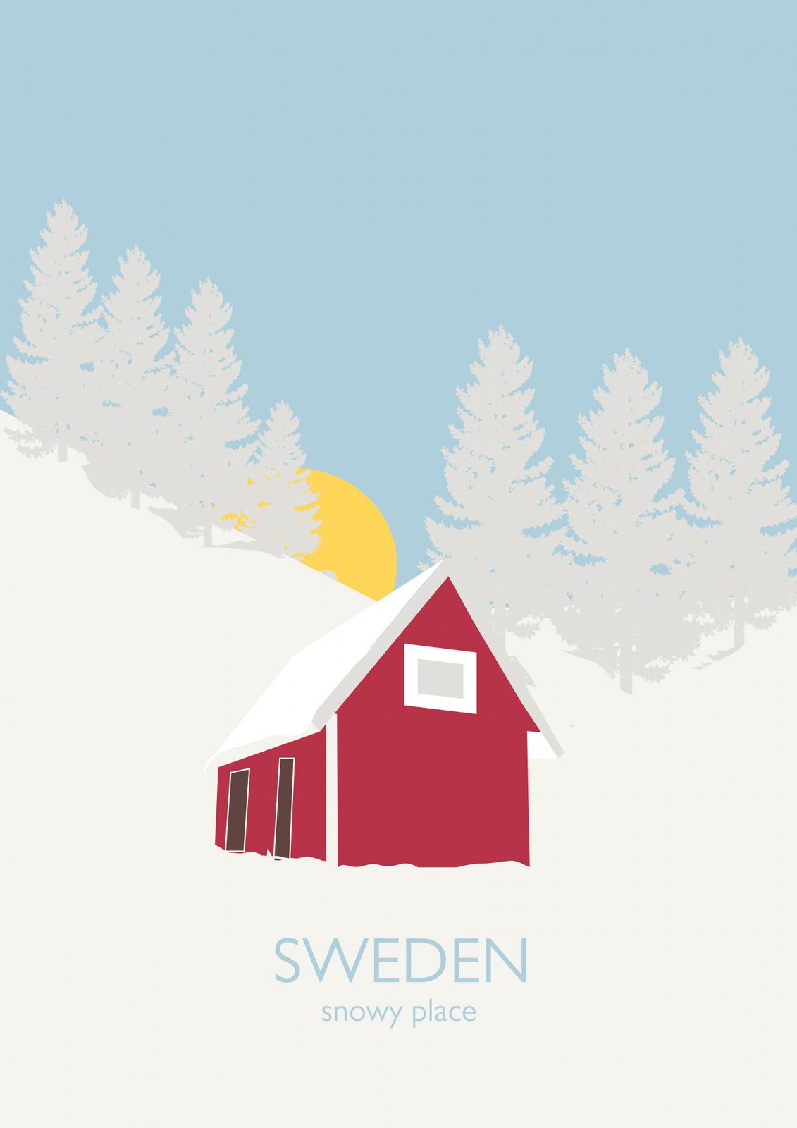 Poster - Sverige Snöig Plats