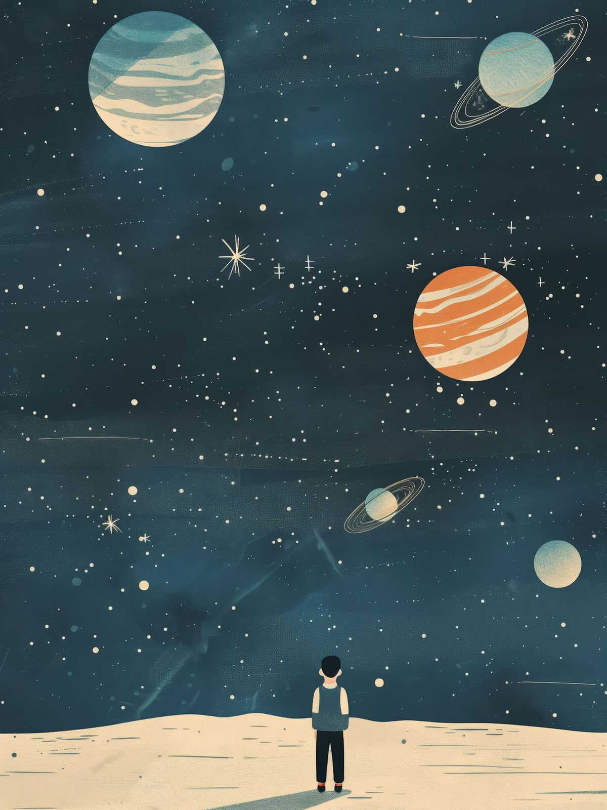 Poster - Stjärnskådart Pojke i Kosmos