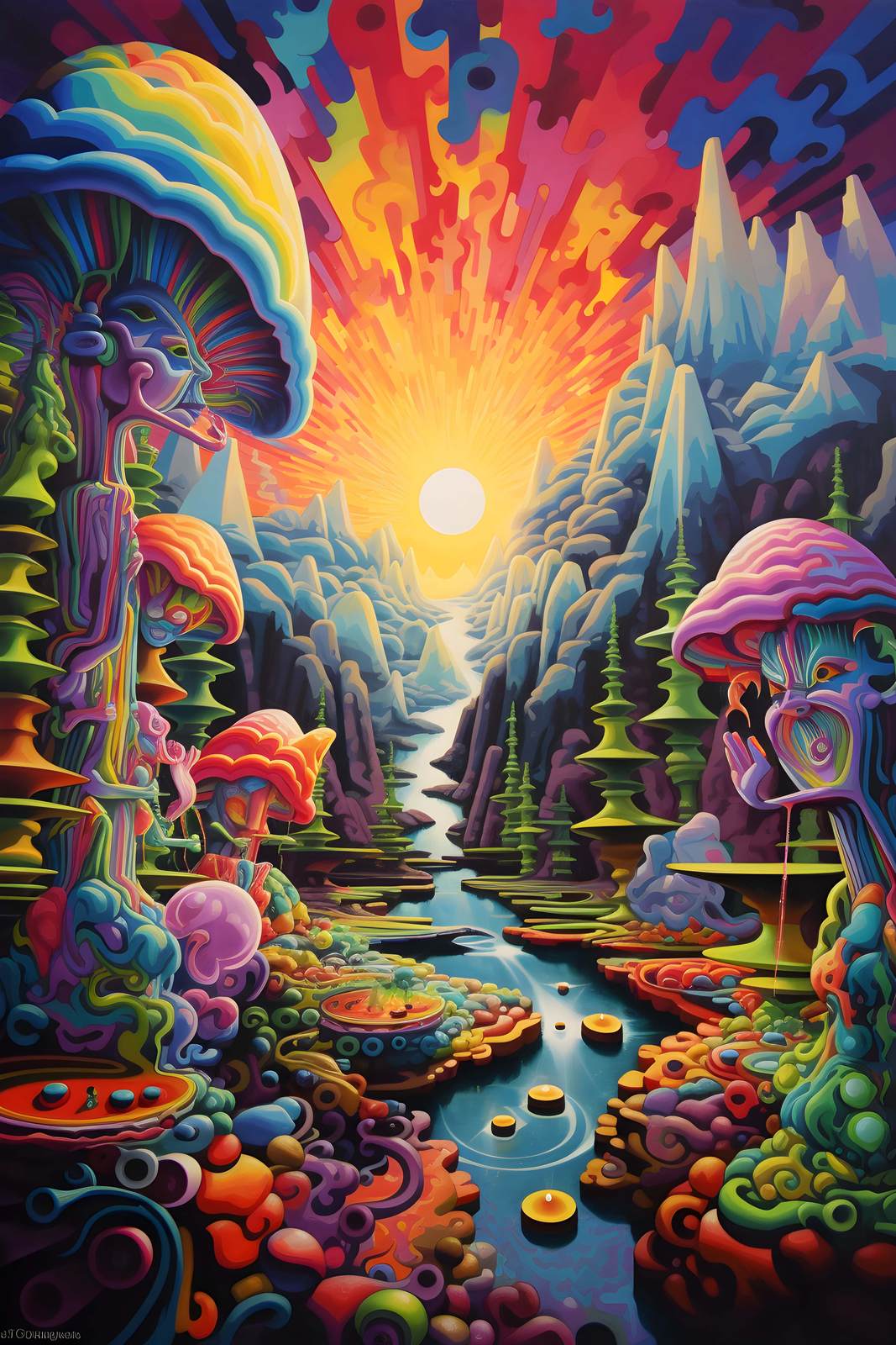 Poster - Psykedeliskt Landskap