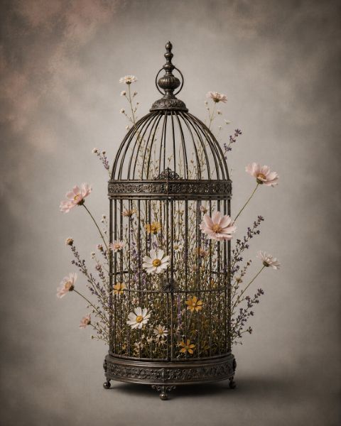Poster - Blomsterfågel Elegans