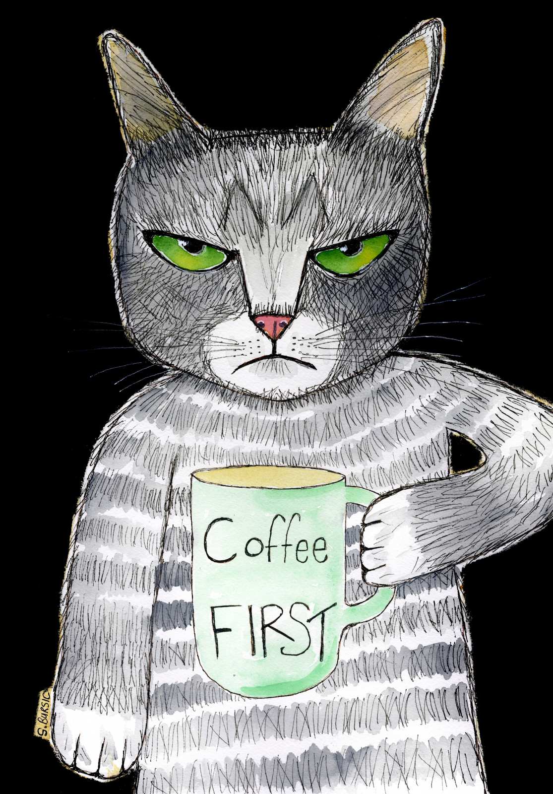 Poster - Kaffekatt