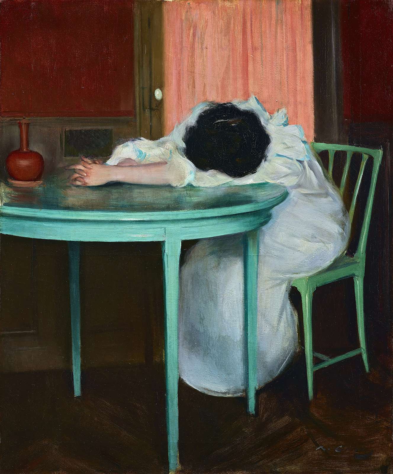 Poster - Ramon Casas Kvinna på Bord