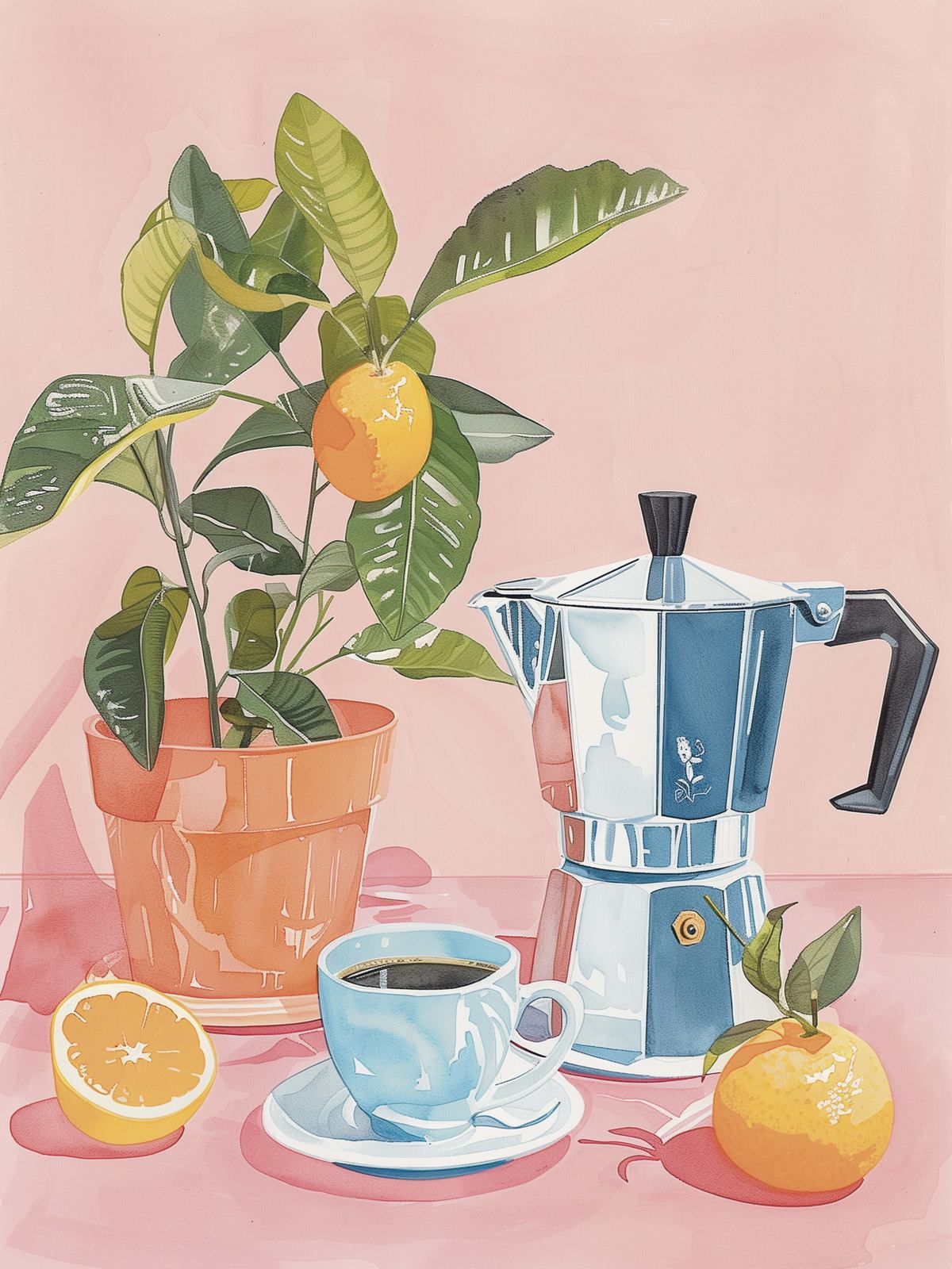 Poster - Citruskaffe Stilleben