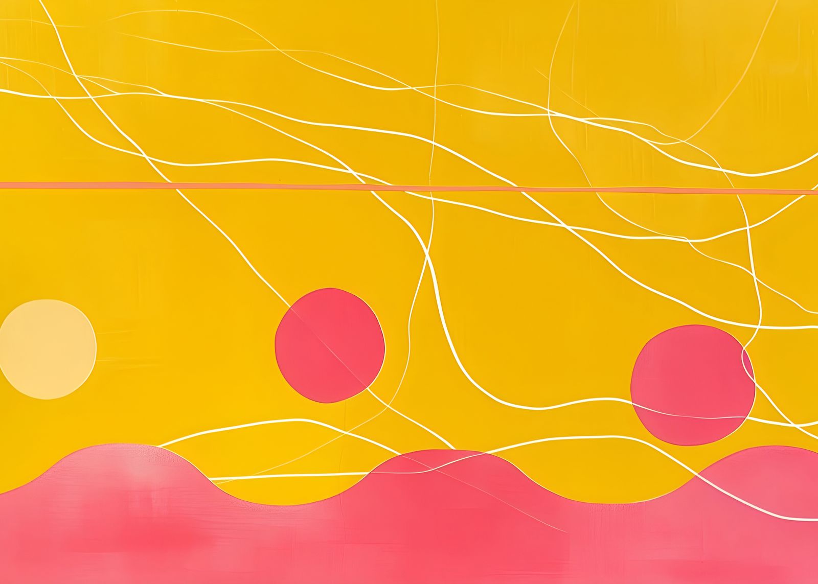 Poster - Abstrakt Gul och Rosa