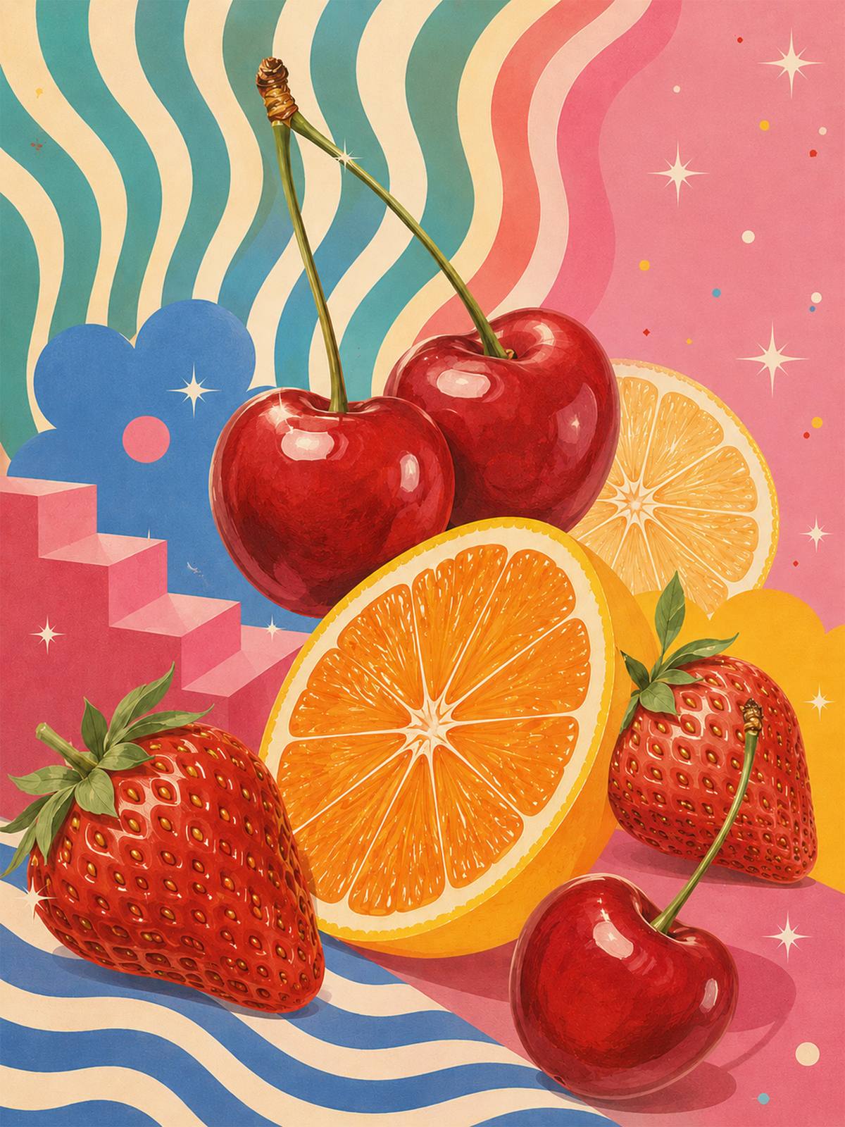 Poster - Färgglad Fruktharmoni