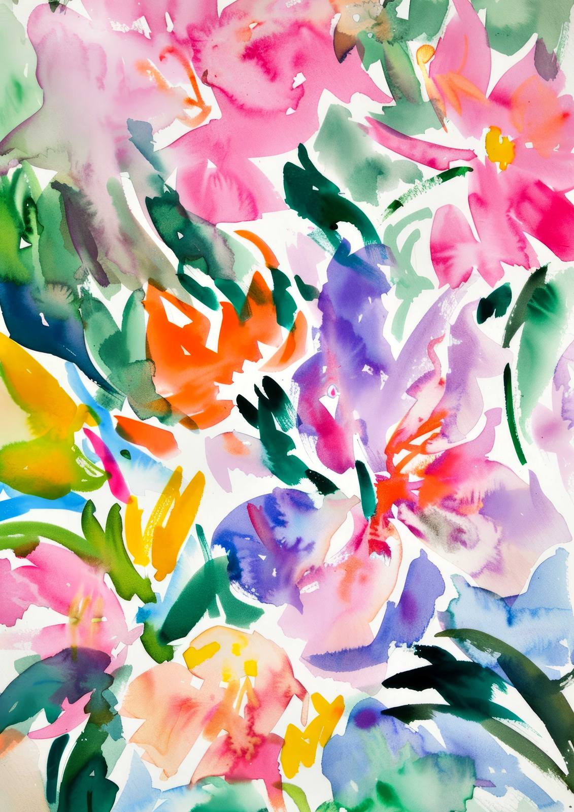 Poster - Blommigt Abstrakt Konstverk