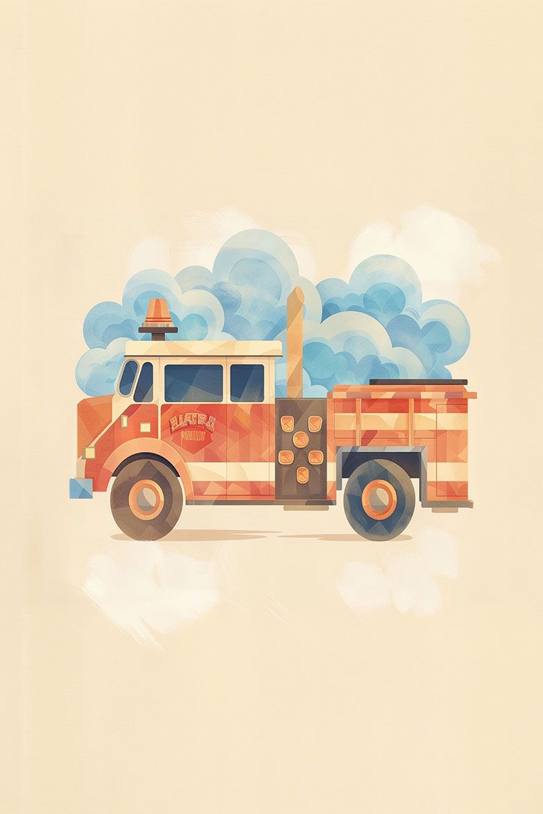 Poster - Brandbil Illustration