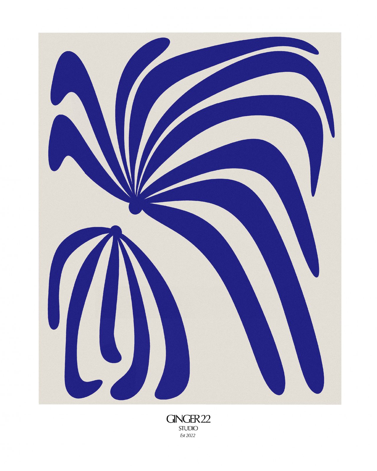 Poster - Abstrakt Blå Design