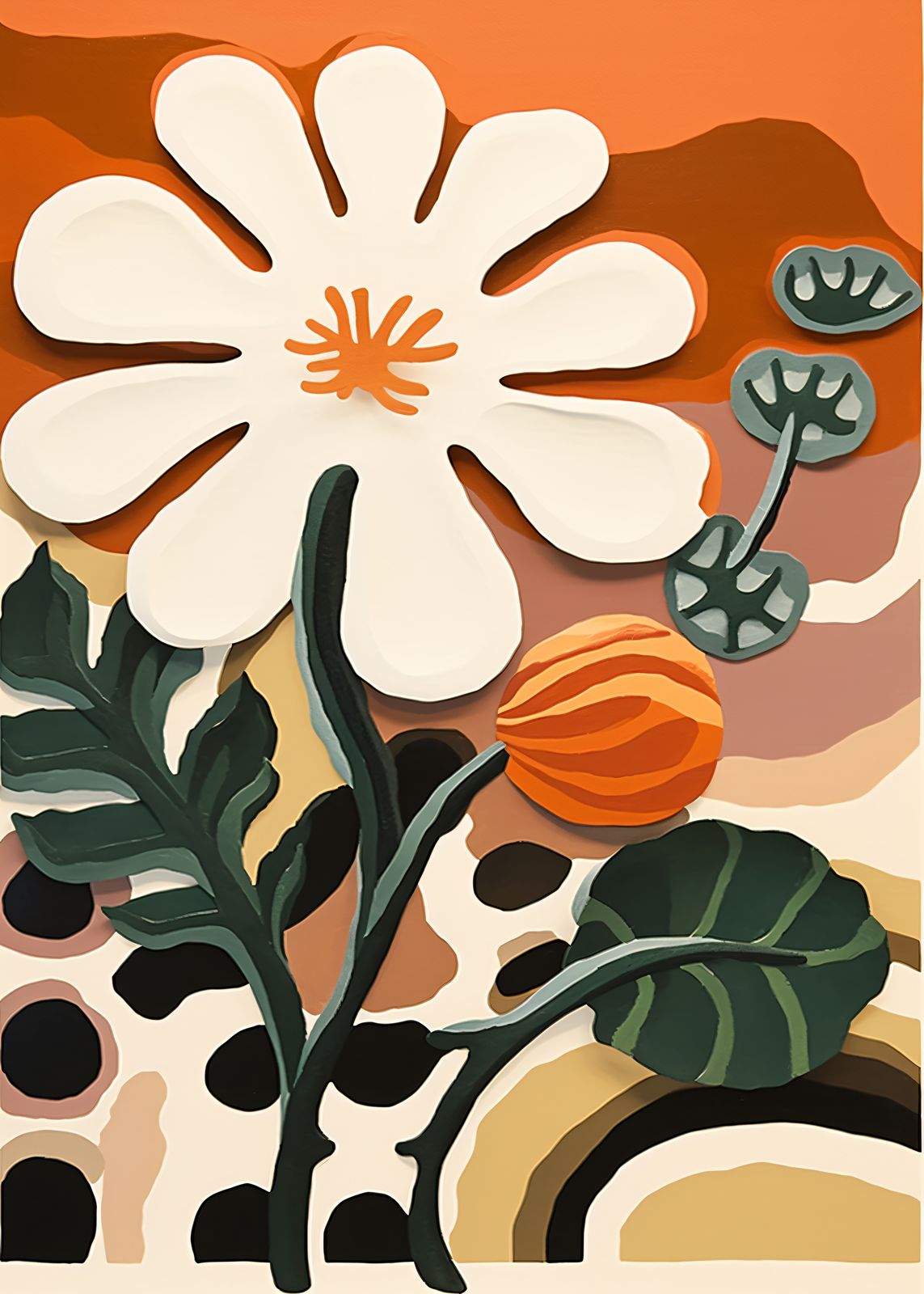 Poster - Abstrakt Blomster