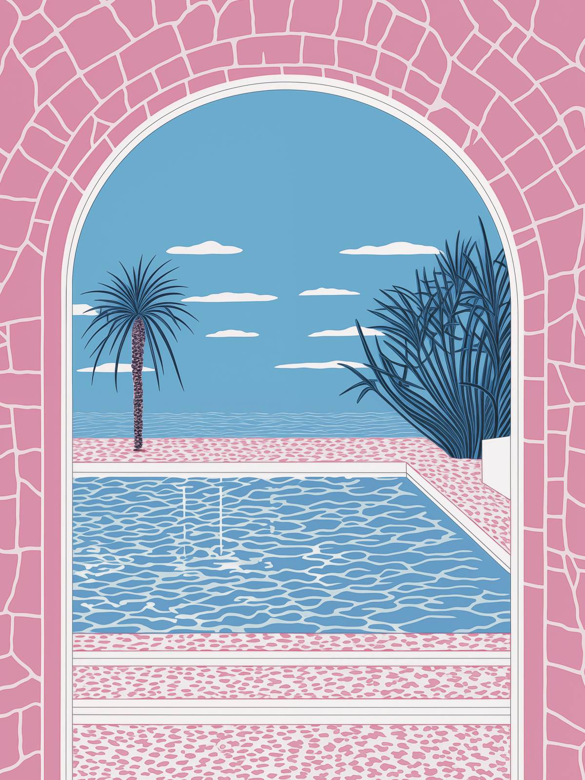 Poster - Tropisk Poolutsikt