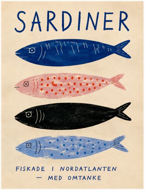 Poster - Färgglad Sardiner