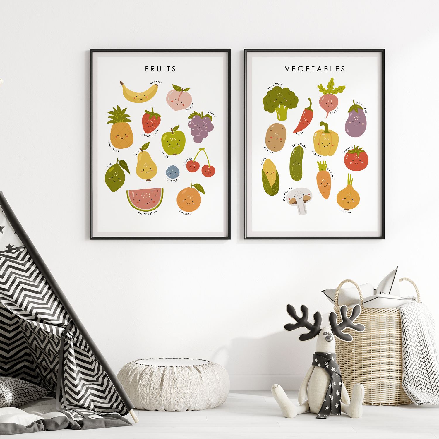 Poster - Frukt och Grönsaker / Set av 2