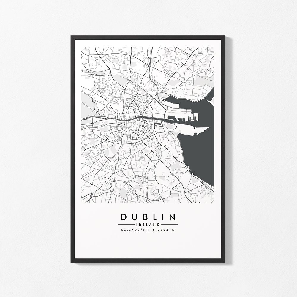 Poster - Dublin Stadskarta