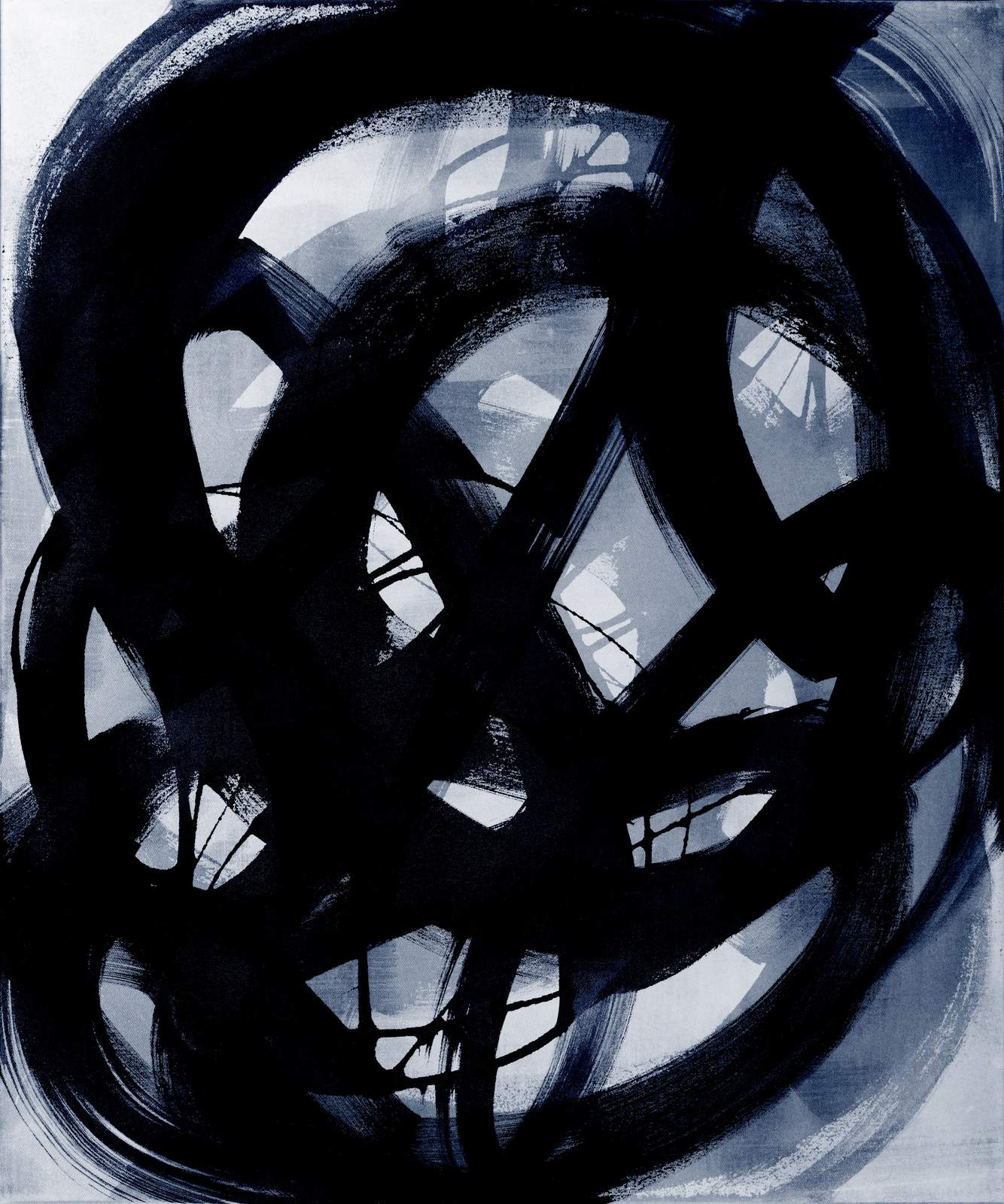 Poster - Abstrakt Svart och Blå