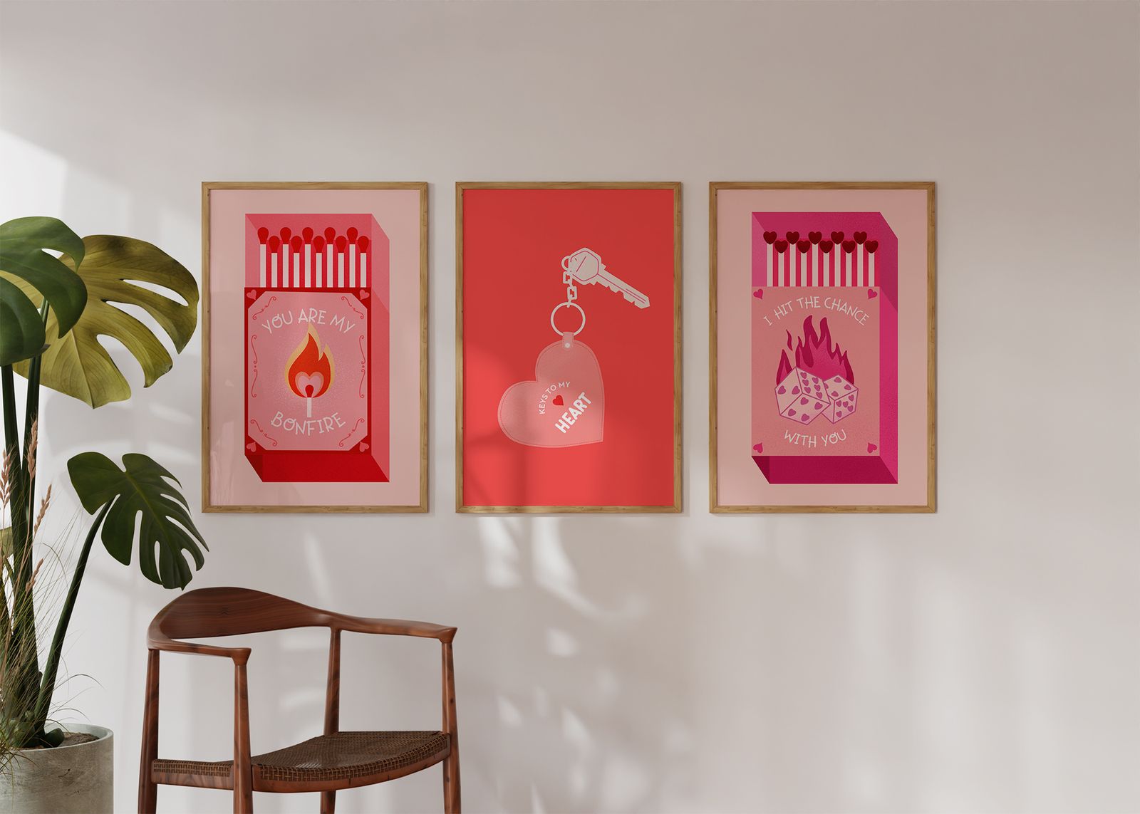 Poster - Kärlek Valentinsdag / Set av 3