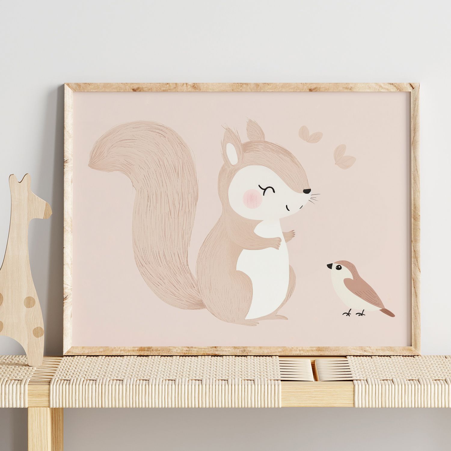 Poster - Ekorre och Fågel