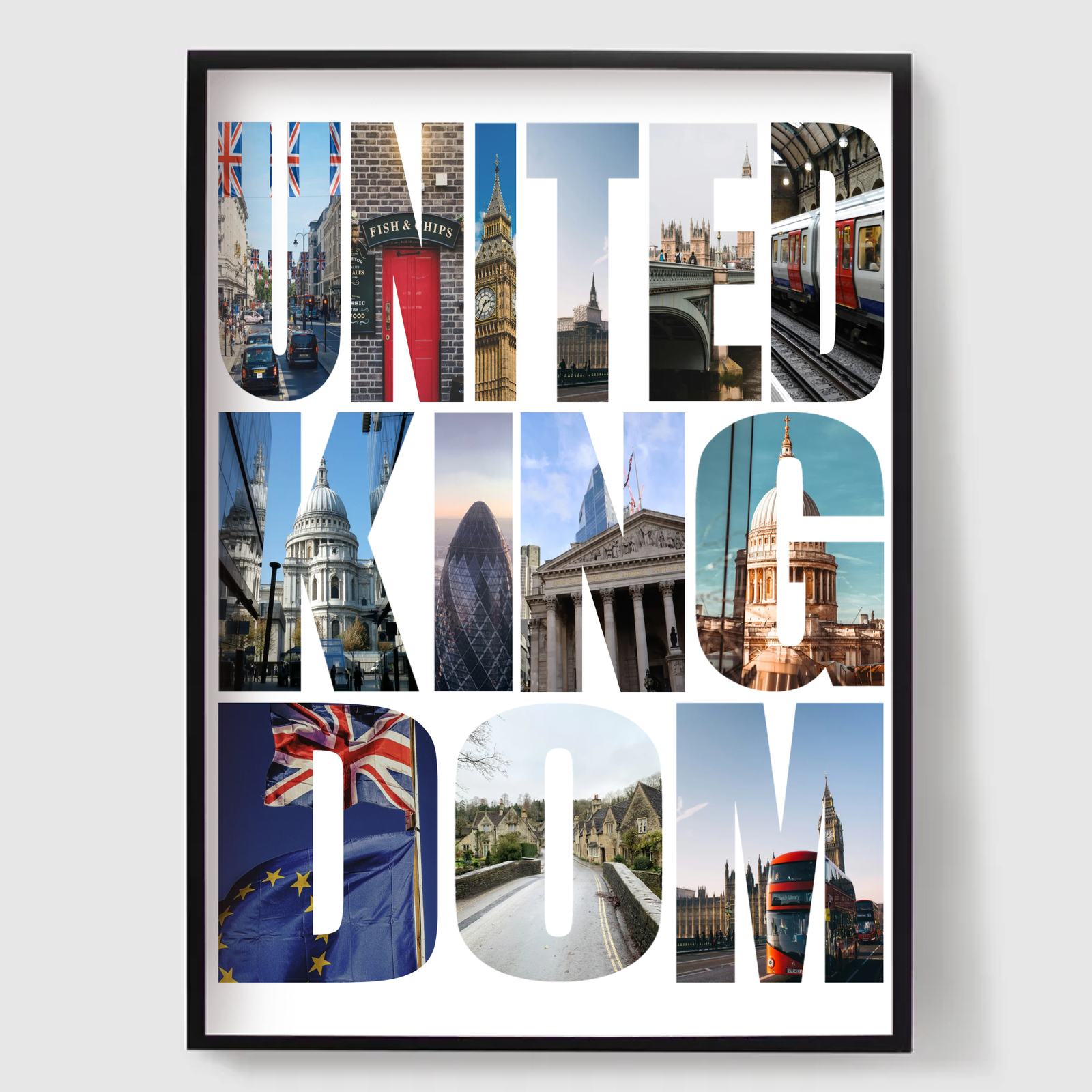 Personlig Poster - Destinationsnamn Fotouppladdning - Storbritannien
