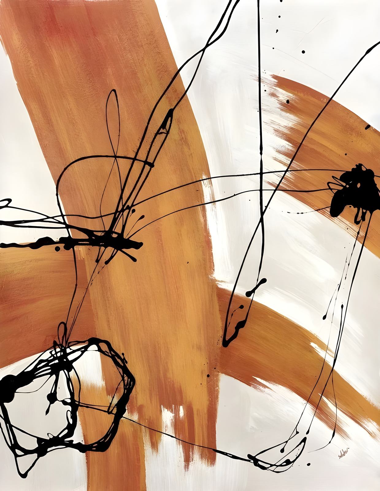 Poster - Abstrakta Penseldrag
