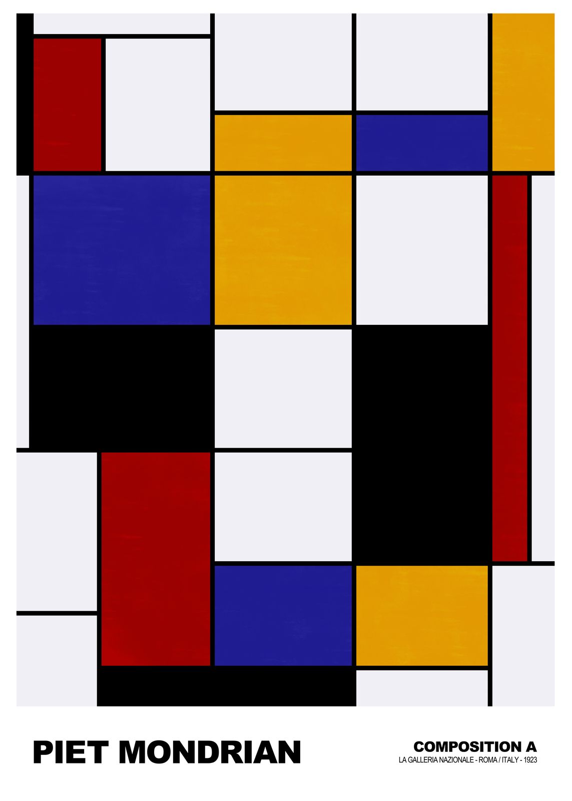 Poster - Komposition A av Piet Mondrian