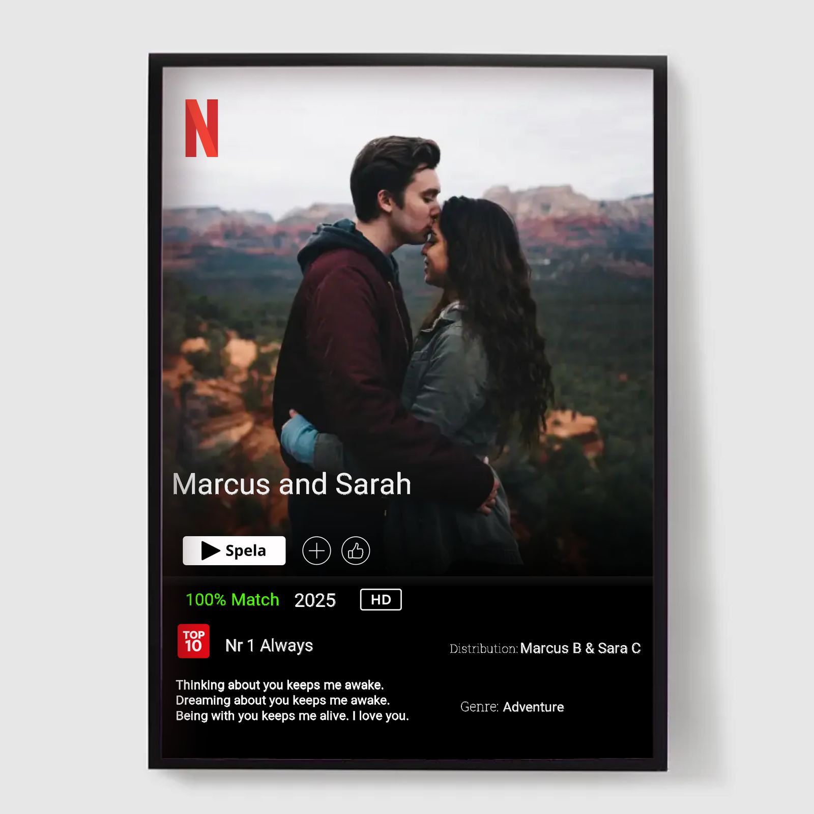 Personlig poster - Marcus och Sarah