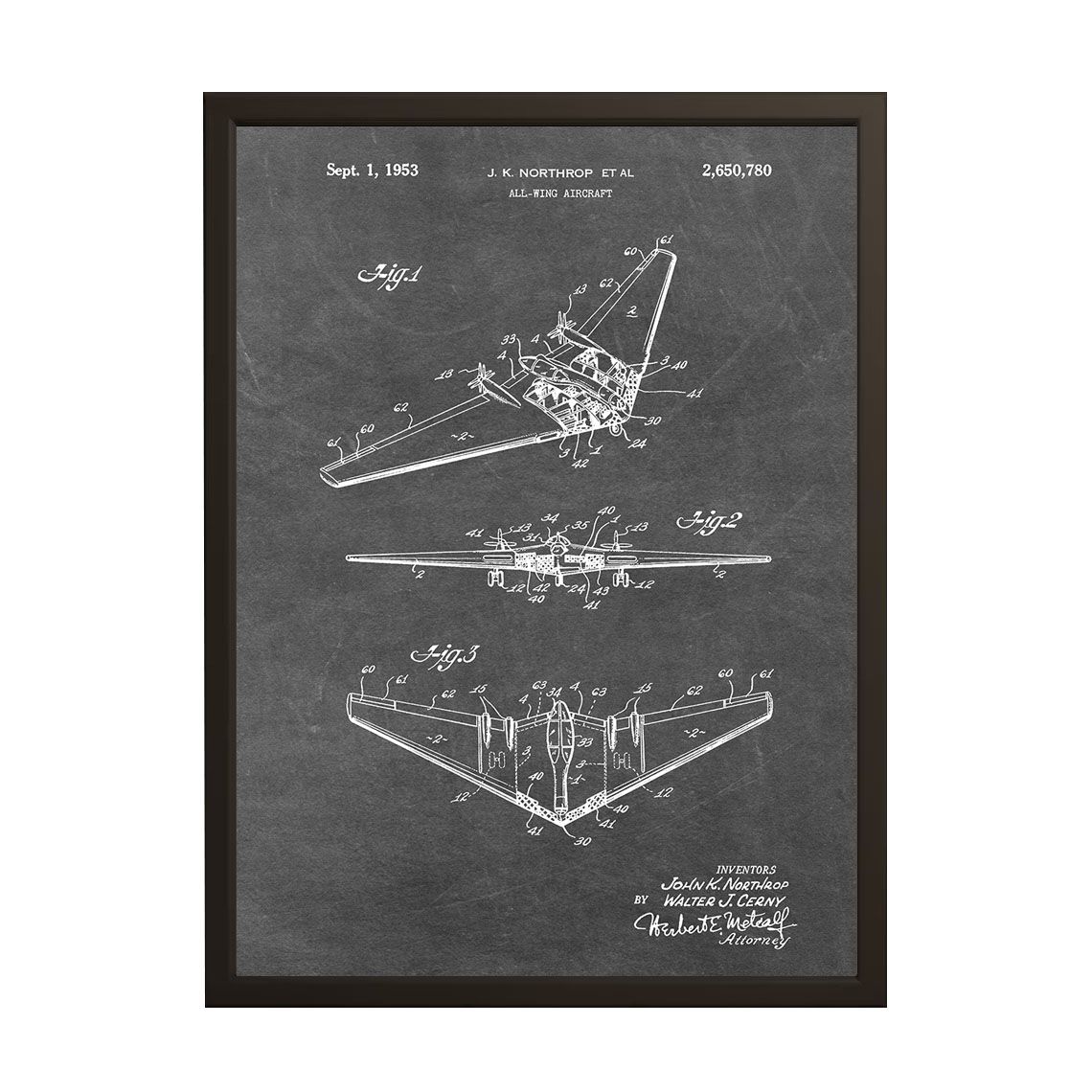 Patentritning Poster - All-Wing Aircraft