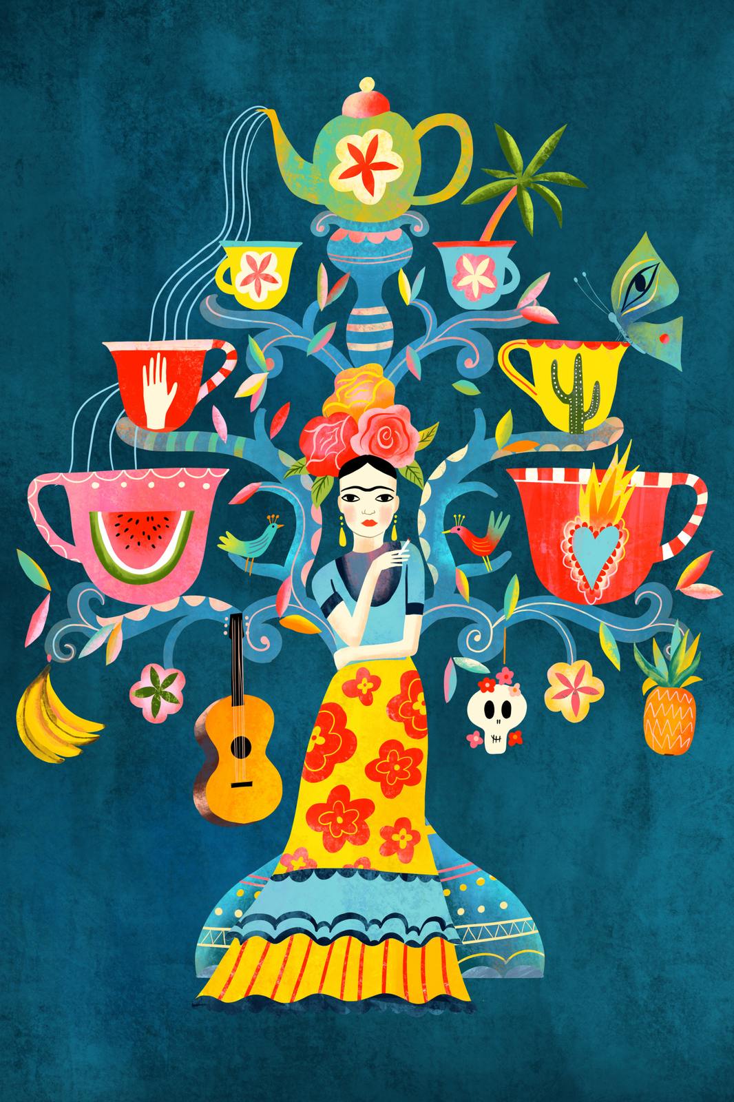 Poster - Frida Kahlo Inspirerad Konst