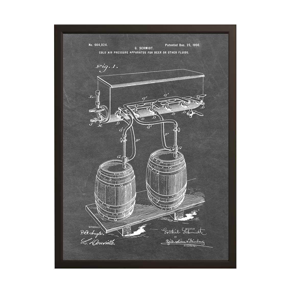 Patent Drawing Poster - Kalllufttryckapparat