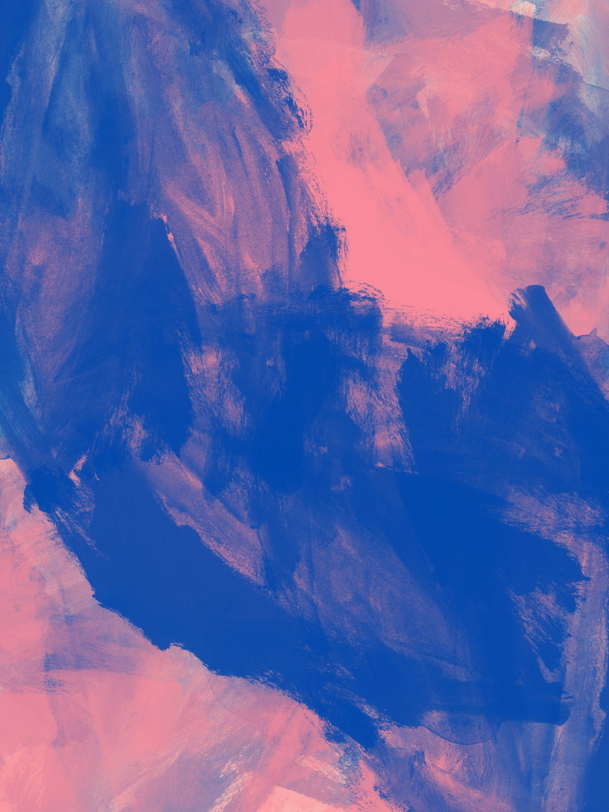 Poster - Abstrakt Blå och Rosa